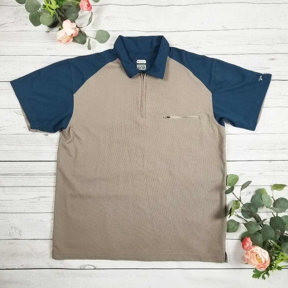 Columbia Titanium Short Sleeve Polo Grey Blue